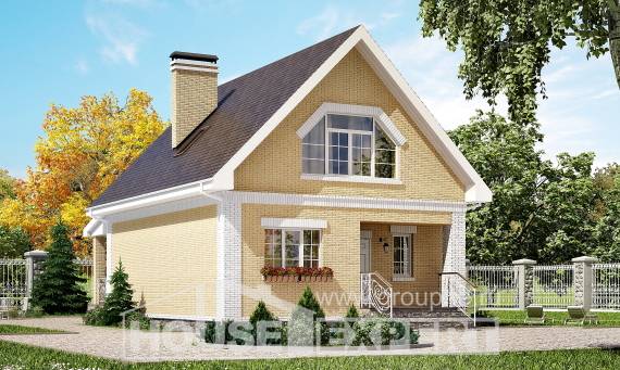 130-004-П Проект двухэтажного дома с мансардой, красивый загородный дом из керамзитобетонных блоков, Сургут