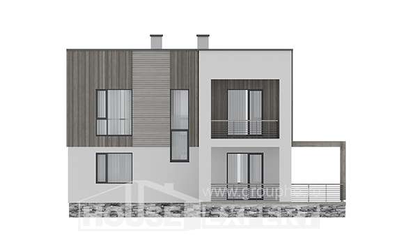 150-017-П Проект двухэтажного дома, скромный загородный дом из пеноблока, Покачи