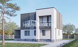 150-017-П Проект двухэтажного дома, скромный загородный дом из твинблока, Когалым