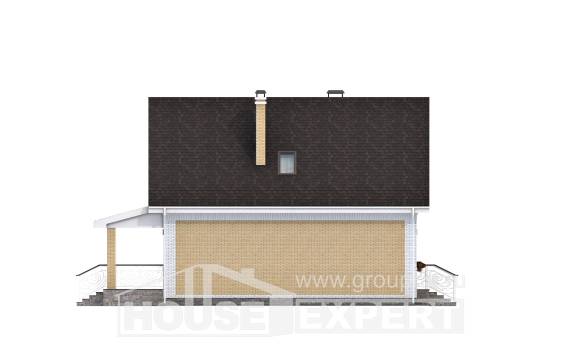130-004-П Проект двухэтажного дома с мансардой, небольшой дом из бризолита, Белоярский