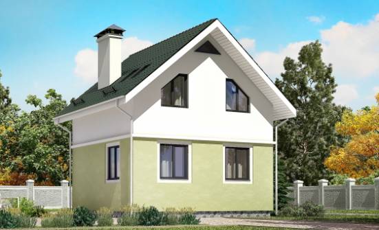 070-001-П Проект двухэтажного дома мансардой, современный коттедж из пеноблока Ханты-Мансийск | Проекты домов от House Expert